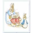 Carte artisanale Vintage Beatrix Potter Famille Peter Rabbit départ à l'école