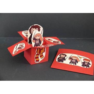 Carte 3 D Pop Up Rouge Vif Harry Potter