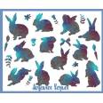 Carte de Pâques "Joyeuses Pâques" Lapins bleus