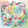Carte Cartita Design Happy Birthday Couronne de Fleurs