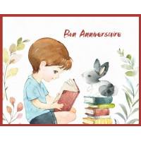 Carte Anniversaire enfants Bon Anniversaire Garçon et lapin