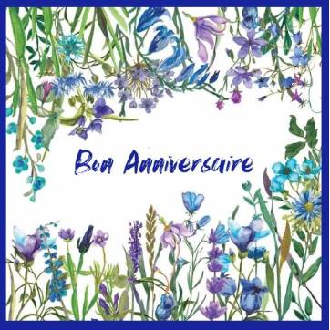 Carte Anniversaire Aquarelle Fleurs Des Champs Bleues