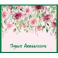 Carte Anniversaire aquarelle guirlande de Roses Elisa