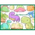 Carte Anniversaire enfants aquarelle Bébés Dinosaures 