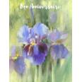 Carte Anniversaire aquarelle Iris bleus