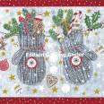 Carte Joyeux Noël ou Nouvel an Kerstin Hess Moufles