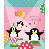 Carte Anniversaire enfants Les Pingouins