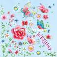 Carte Anniversaire Nina Chen Papillons et Fleurs,paillettes