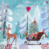 Carte Joyeux Noël Mila Marquis Père Noël et son traineau