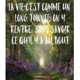 Citation sur la Vie: La vie c'est comme un long tunnel...