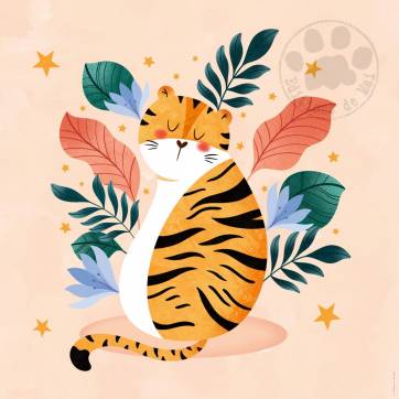 Carte Anniversaire Marion Blanc Tigre magique