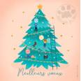 Carte Joyeux Noël et Nouvel An "Meilleurs Voeux" Le Sapin