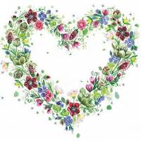 Carte Kerstin Hess Mariage Coeur en Fleurs