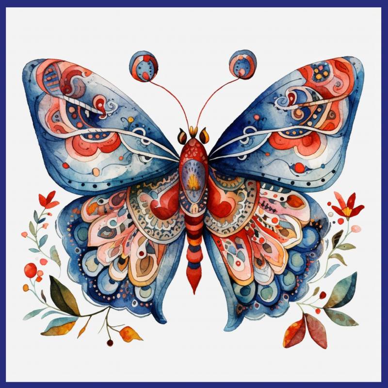 Impression aquarelle papillon - Art aquarelle - Cadeau de