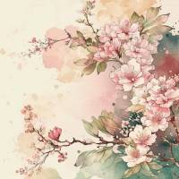 Carte Fleurs Ambiance japonaise Yatomi sans texte