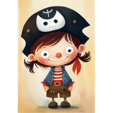 Carte Anniversaire Enfants Petite Pirate Sonia sans texte