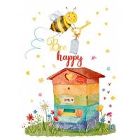 Carte Anniversaire Bee Happy Abeille