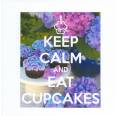 Carte Keep Calm and eat Cupcakes Hortensias
