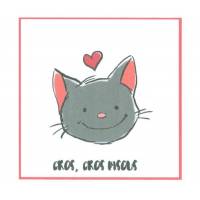 Carte Gros Bisous Chaton " Gros Gros Bisous"