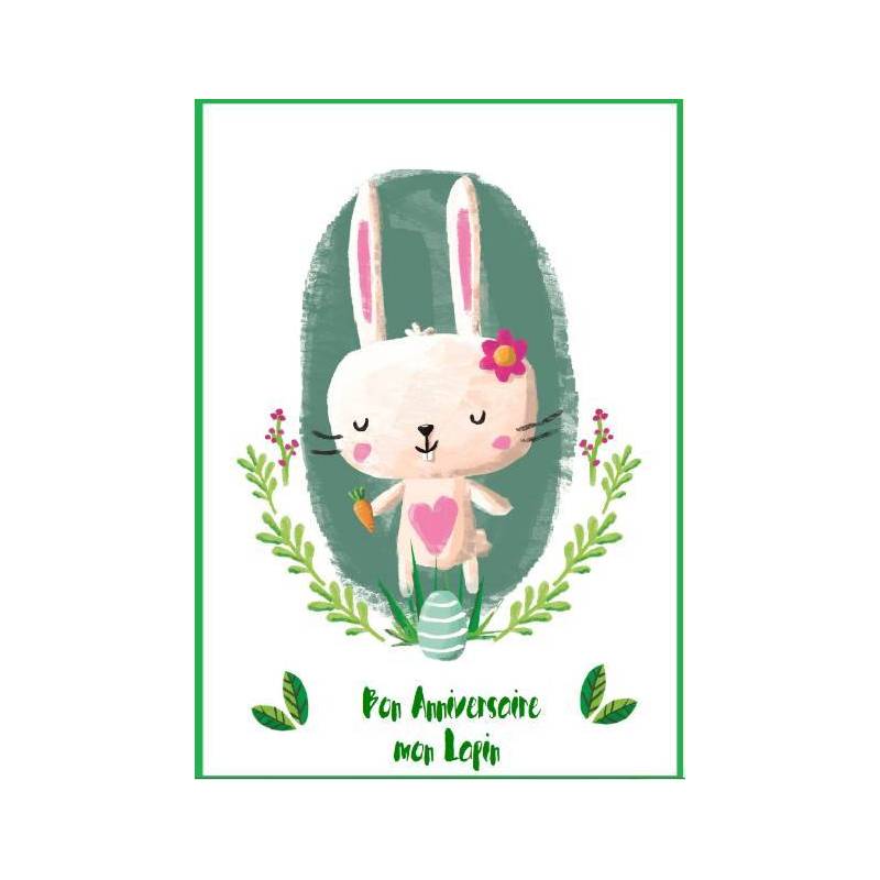 Invitation anniversaire enfant Petit lapin doré │ Planet Cards